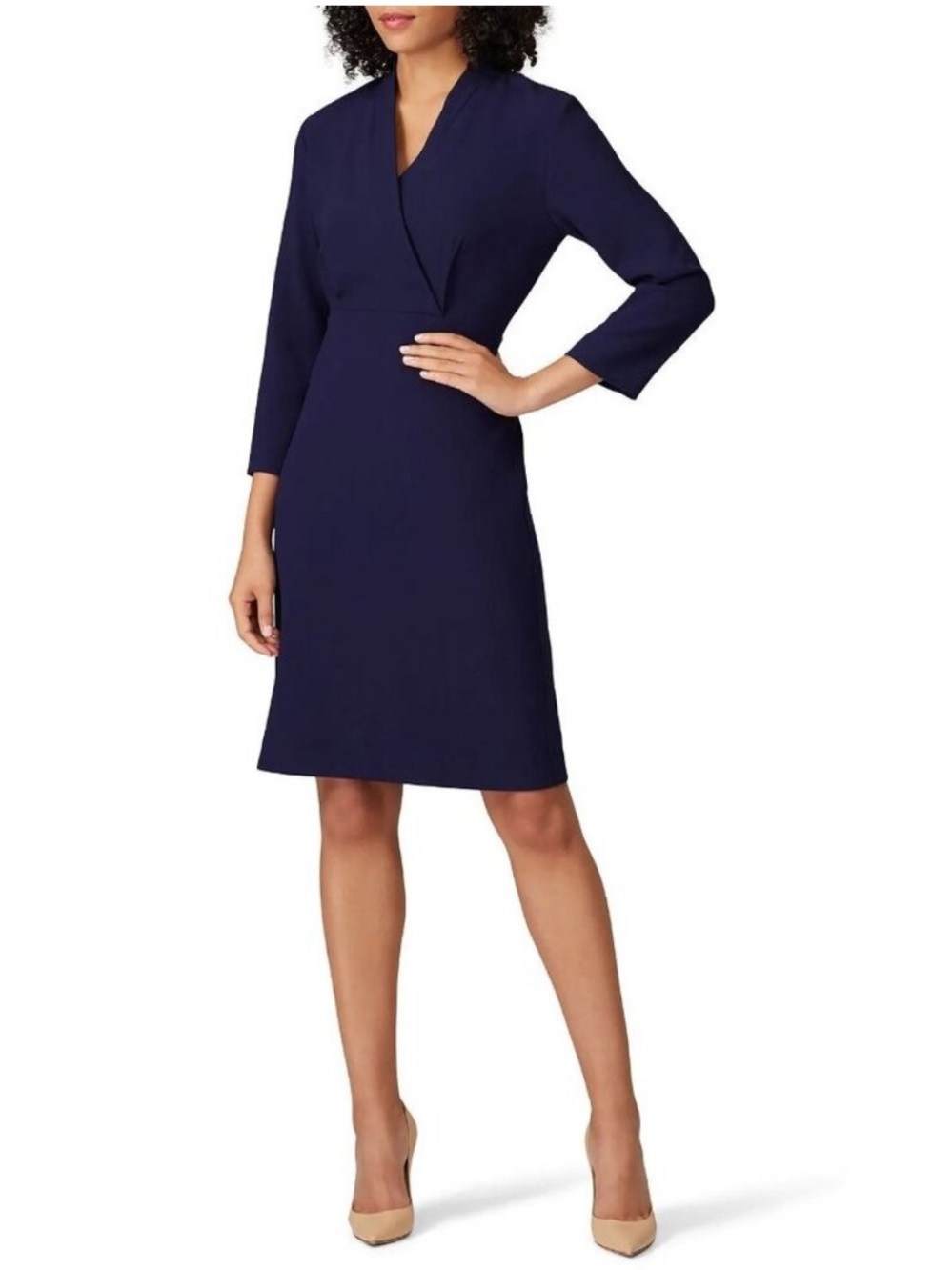 M.M.LaFleur Niko 2.0 Faux Wrap Dress Deep Indigo Blue Size 4 Career Workwear